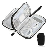 NVIYAM Organizador Cables Viaje, Organizador Cables Viaje Impermeable, Accesorios Estuche Cables Portátil, Estuche Cables para Cargador, Memoria USB, SD Tarjeta y Adaptadores, Gris (Negro)