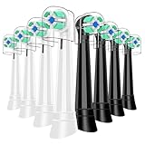 Recambio Cepillos Compatible con Oral B IO Cepillos Eléctrico, Cabezal redondo Compatible con Oral B IO 2/3/4/5/6/7/8/9/10 Para dientes limpios (8 Negro/Blanco)