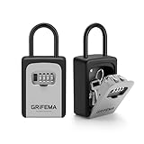 GRIFEMA GA1004 Caja de Seguridad para Llaves, Caja de Cerradura, Armarios de llaves con Gancho, Gris