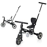JumPop® Triciclo Evolutivo 5 en 1 + Timbre con Pegatinas y Vídeo Montaje QR incluído | Bicicleta Bebe 1 Año a 5 Años con Complementos Divertidos