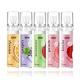 5 piezas Spray Para El Aliento Bucal Espray, Spray Cuidado Bucal Refrescante Aliento,Ambientador Bucal en Spray, Spray de Aliento para el mal Aliento, Sabor a Fruta Espray Bucal