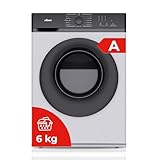 Nilson Lavadora 6Kg Carga Frontal Blanco NL6200AI. 1600W, 1200rpm, Motor Inverter, 11 Programas, Función Stop&Go, Tambor Diamante, Clase de Eficiencia Energética A