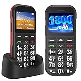 Ufferson Telefono Movil para Mayores Libre, gsm Fácil de Usar Teléfono Móvil Basico de Teclas Grandes, Batería de 1800 mAh, Admite Tarjetas SIM Duales, Cable USB Tipo C, Botón SOS, Base del Cargador
