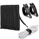 Zivacate - 120 Piezas de Bridas Reutilizables para Cables, Ajustables de Nylon con Gancho y Bucle, Organizador de Cables para Oficina, Hogar, Jardín y Más - Color Negro