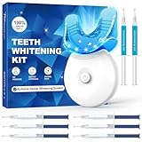 Celakeety blanqueador dental Luz LED – Blanqueador Dental Profesional con 6 Geles Blanqueamiento Dental Rápido en Casa para Dientes Blancos, Elimina Manchas Profundas