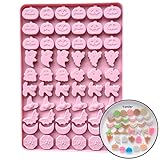 PTaizjjz Molde de silicona para Halloween, 1 paquete de 60 huecos, molde de chocolate de Halloween, calabaza fantasma, sombrero de araña, molde para galletas, chocolate, caramelos