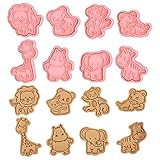 Xzeemo 8 Pz Moldes Galletas Animales, 3D Cortadores Galletas para Niños, Moldes para Hacer Galletas de Formas, Cortadores de Galletas Plástico, Moldes Reposteria Animales para Galleta, Pastelería (A)