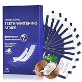 28 Piezas Tiras Blanqueadoras Dientes, Tiras Blanqueadoras Antideslizantes, Whitening Strips para Hombres y Mujeres, Para Dientes para el Café Vino y Otras Manchas, Púrpura