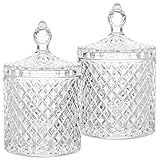 2 Piezas Tarros de Cristal para Dulces con Tapa, Recipiente de Almacenamiento para Caramelos, 300ml Tarros Decorativos Transparente para Caramelos, Galletas, Decoración del Hogar