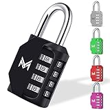 MERCURYAL Candado Combinacion - Candado Taquilla - Candados Seguridad 4 Dígitos - 1/2 UDS en Color Negro - Candado Maleta, Gimnasio, Cajones, Gym (1 Unidad, Negro)