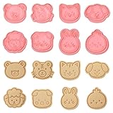 Volumoon 8 Piezas Cortadores de Galletas, Moldes para Galletas, Cortador Galletas Plástico, 3D Moldes Galletas Niños, Molde de Galletas de Dibujos Animados para Fondant Hacer Galletas Bricolaje (A)