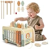 Vanplay Juguetes Niños 1 Año, Juguetes Bebe, Juguetes Montessori 7 en 1 con Xilofono, Instrumentos Musicales Bebe, Regalo Niño Niña 1 Año