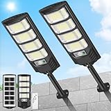 LEKIA Farola Solares Exterior, 2 Unidades Potente 192 LED Farolillos Solare con Sensor de Movimiento, Mando a Distancia, 320° 6500K Luces Solares LED Luz Solar Exterior para Jardin, Garaje, Camino