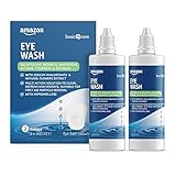 Amazon Basic Care Solución de lavado ocular con hialuronato sódico y extractos de flores naturales, 360ml (Paquete de 2)