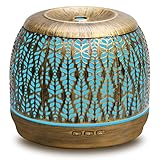 Humidificador Ultrasónico,Exqline 500ML Difusor de AromaterapiaHumidificador Eléctrico Difusor de Aceite Esencial con 7 Colores LED para Habitación, Oficina, Yoga, Spa